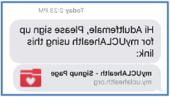 myUCLAhealth patient sample text message